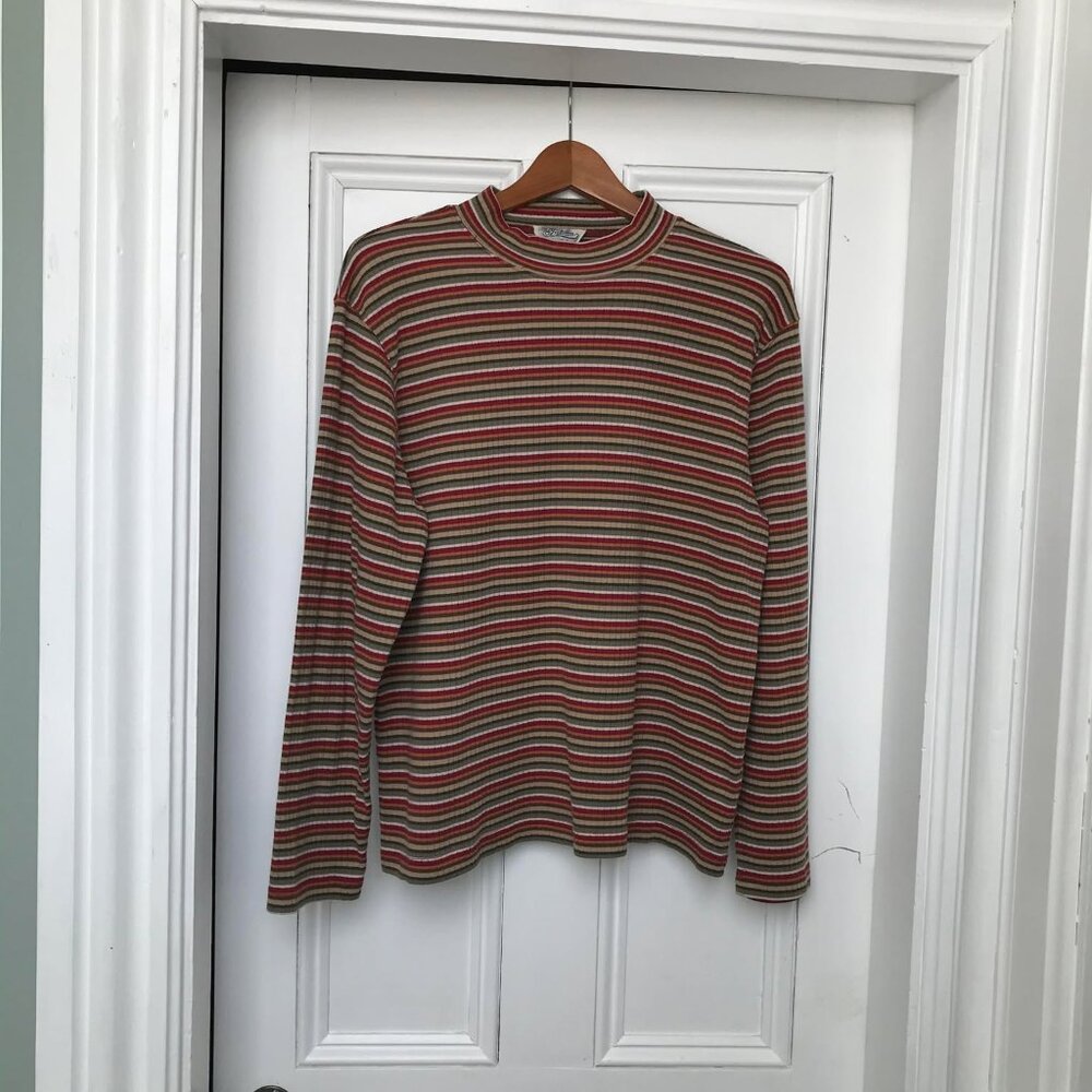 1990s Womens Large Long Sleeve Striped Traditions Country Collection
